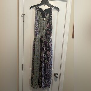 Umgee — Floral Patchwork Maxi Dress - Blue, Purple, Black